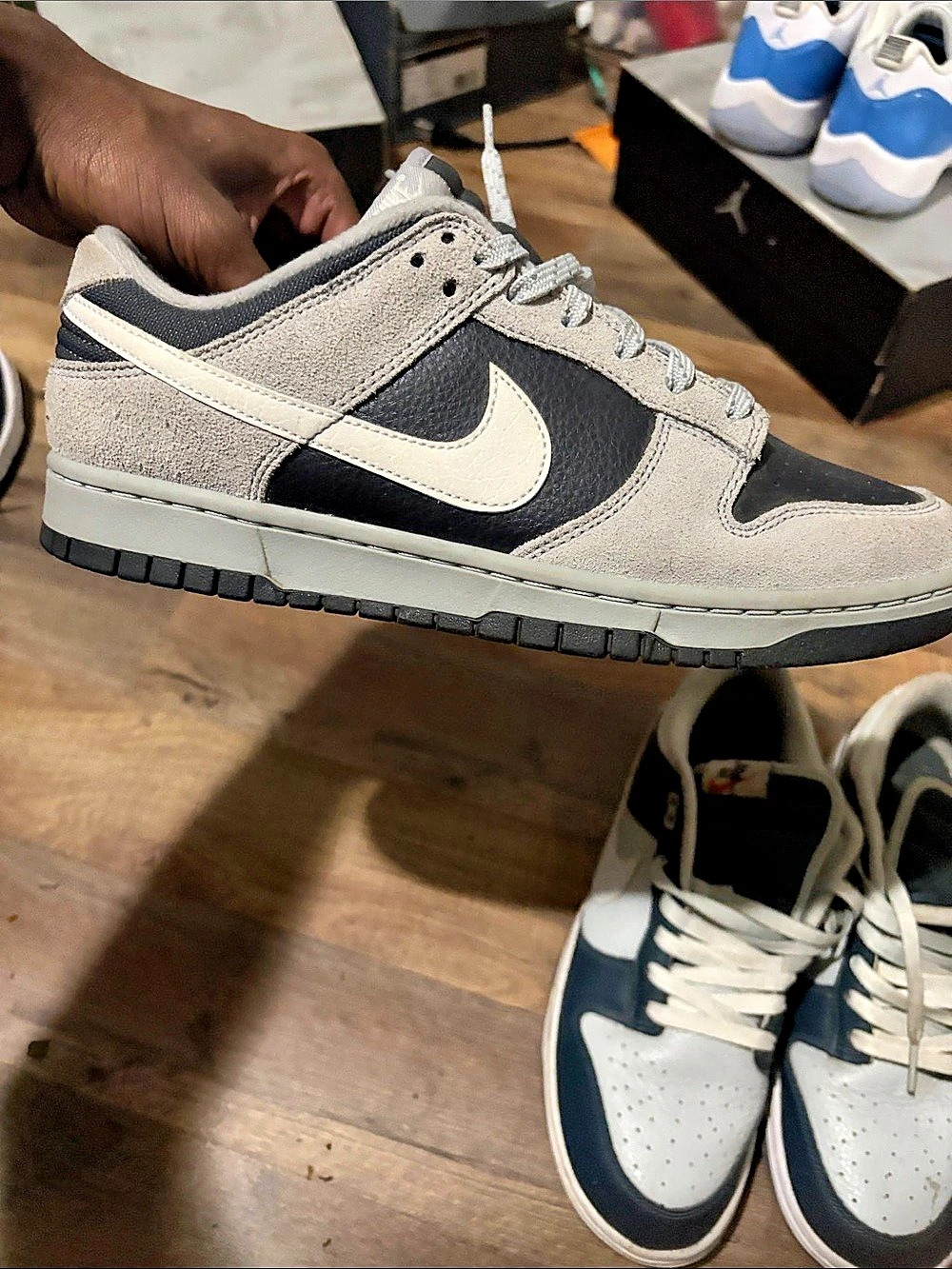 Nike Dunk Low Light Smoke Grey Anthracite Sneakers in Gray & Black